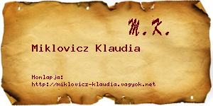 Miklovicz Klaudia névjegykártya